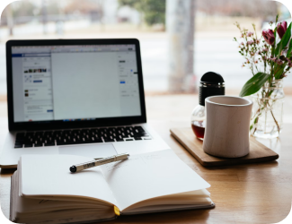 Laptop and book